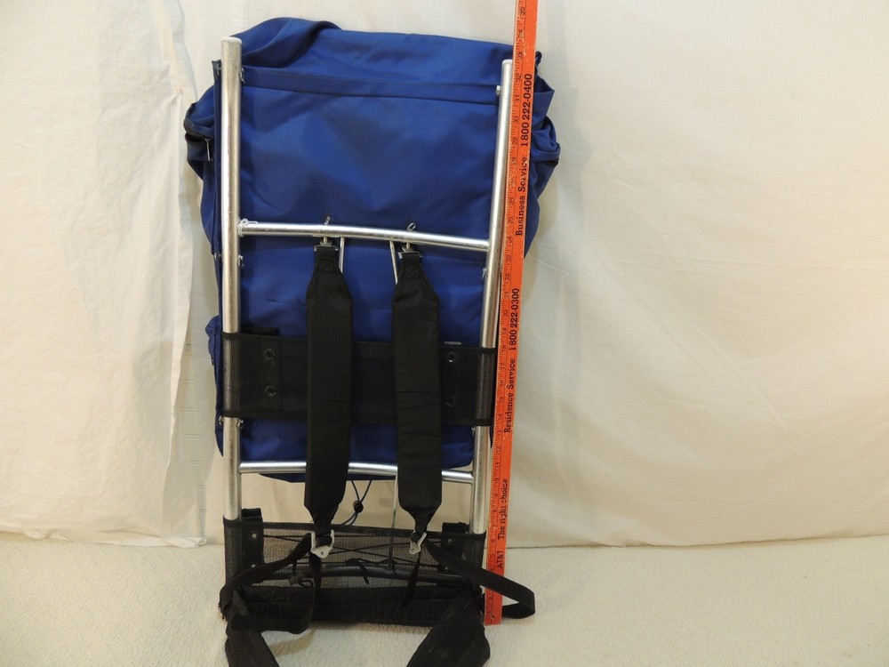 Custom Aluminum Frame Hiking, Camping, Outdoors, Backpack Blue Multi Pocket