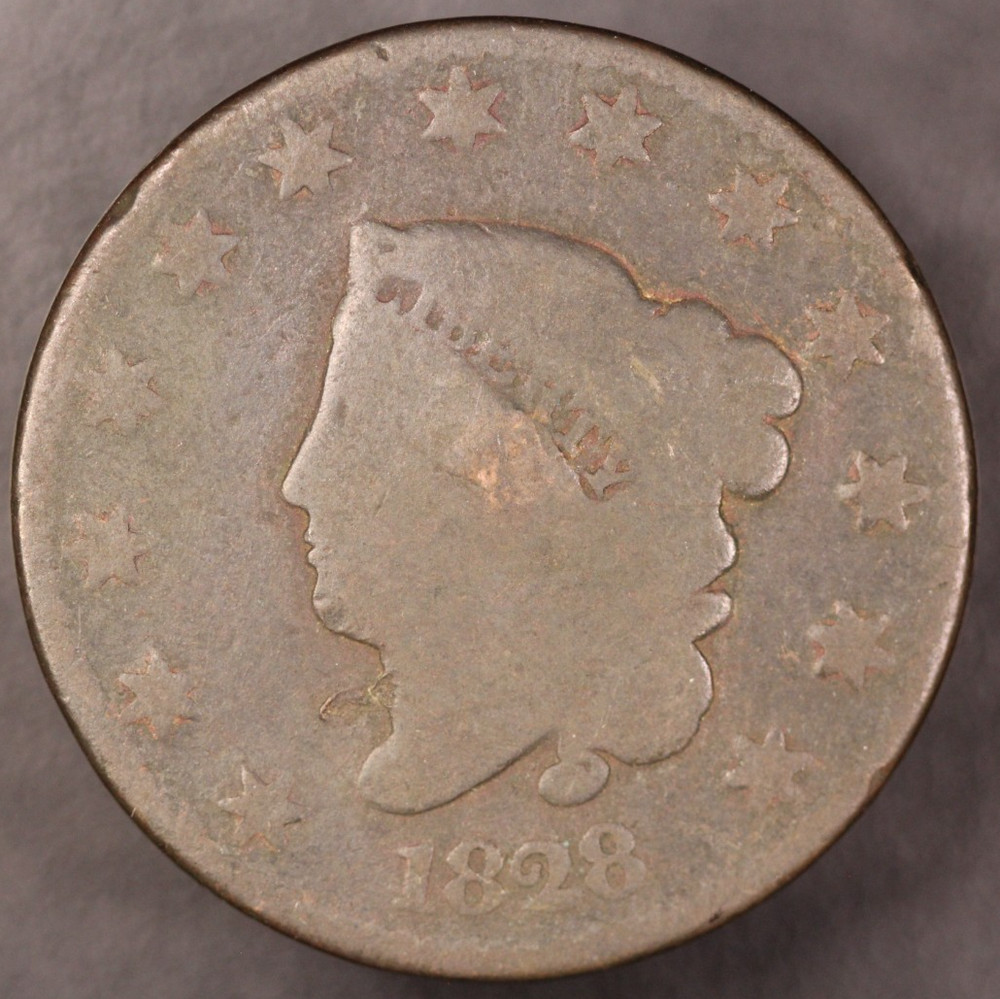 1828 CORONET HEAD LARGE CENT-LOT CC-131