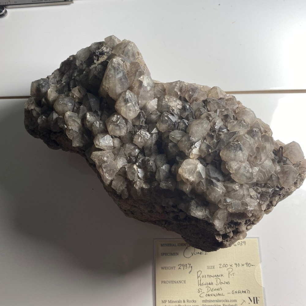 QUARTZ CRYSTAL ASSEMBLAGE - ROSTOWRACK PIT, CORNWALL HEAVY 2937g MF4039