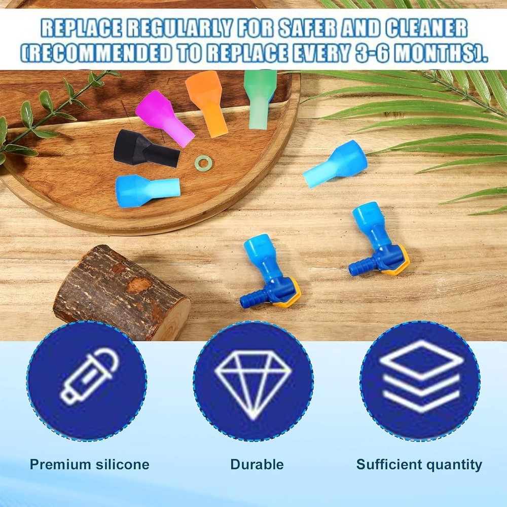 5pcs Bite Valve Replacement for Camelbak, Hydration Pack Mouthpiece with 1 Angle