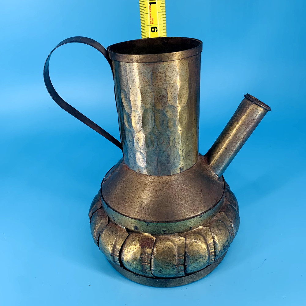 Hammered Brass Pitcher 8.5" Vintage