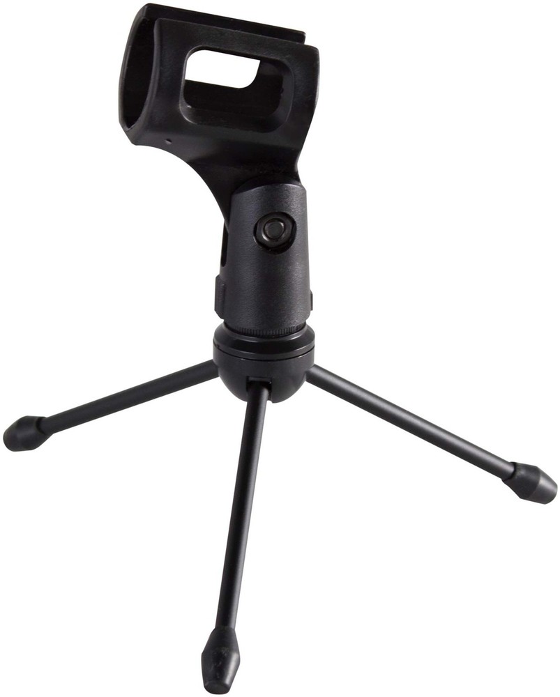 Mini Tripod Desktop Microphone Stand with Clip for Wireless Mics and Collapsi...