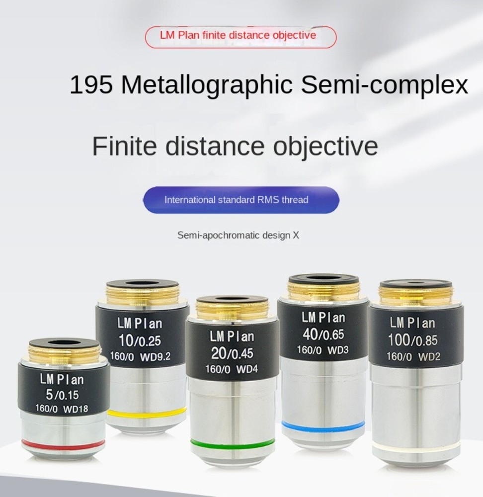 LMPlan 5X-100X Metallographic Microscope 195 Plan semi apochromatic objective