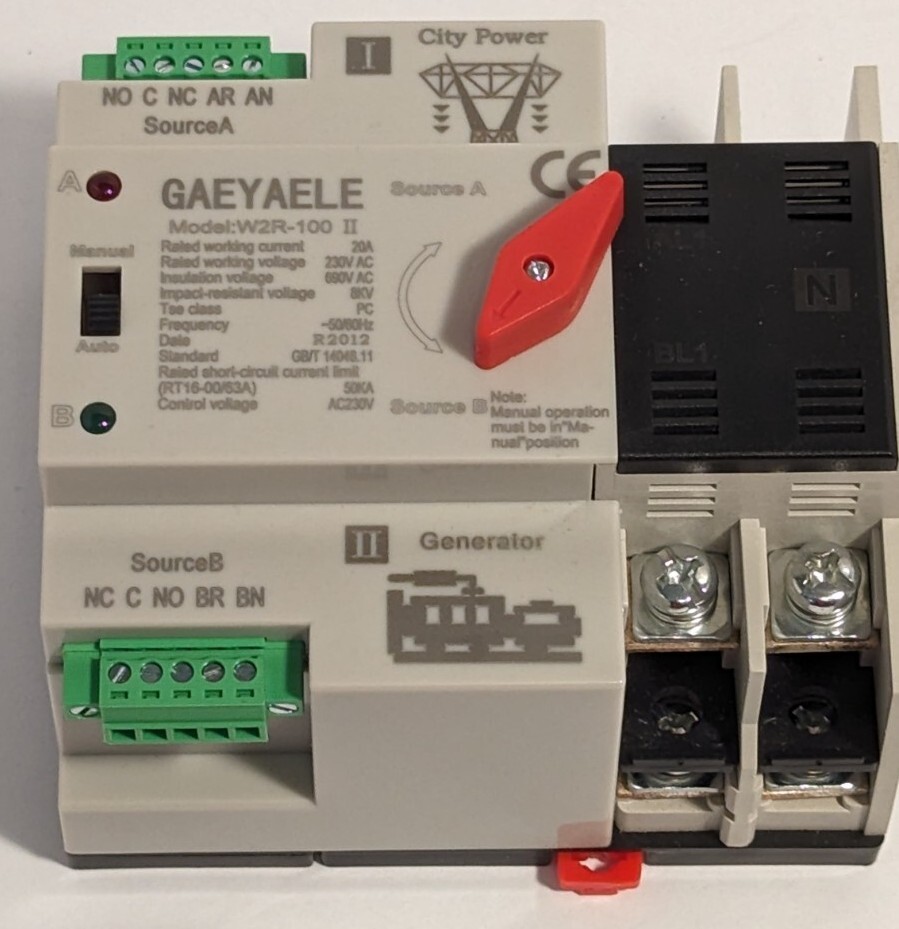 + GAEYAELE W2R -100 Mini ATS 2P Automatic Transfer Switch Electrical Switch A2 +