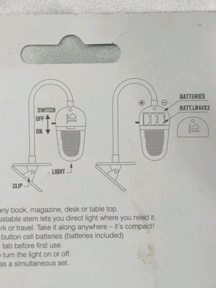 Clip-On Book Light - LED - Adjustable Light Angle - Portable Reading Light