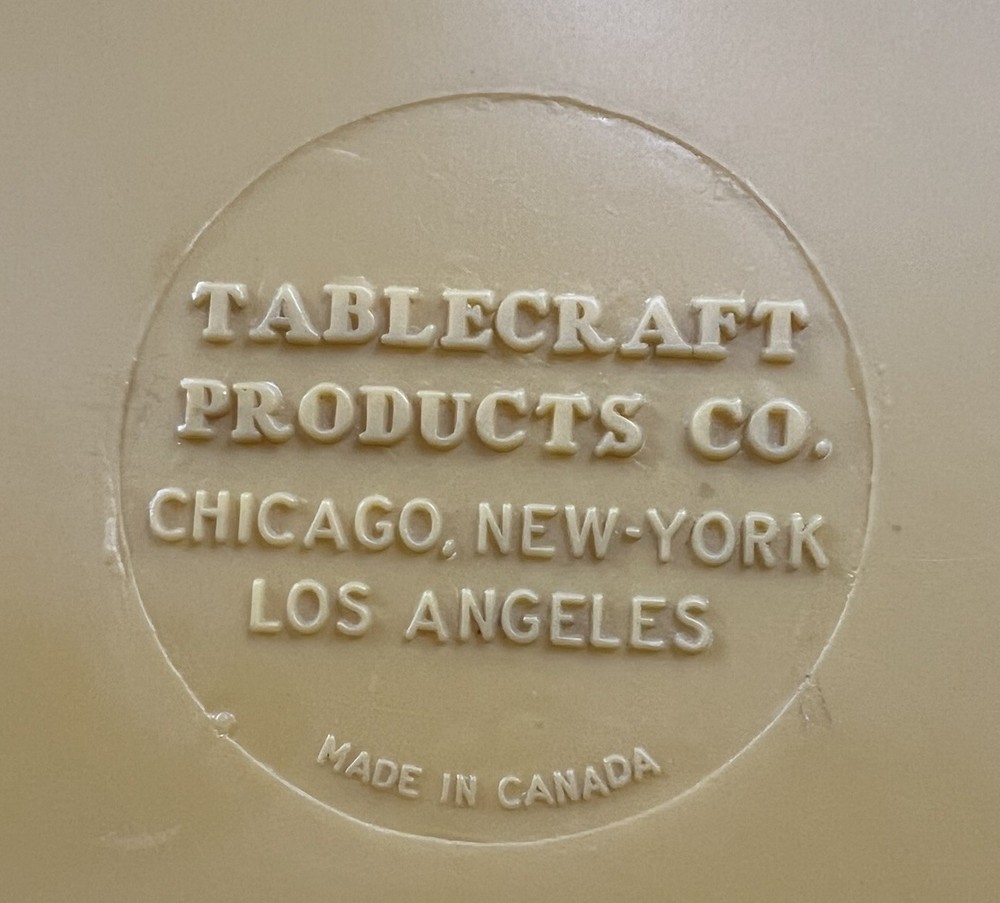 (2) Vintage TableCraft Rectangular Serving Tray - Yellow 14” X 11”