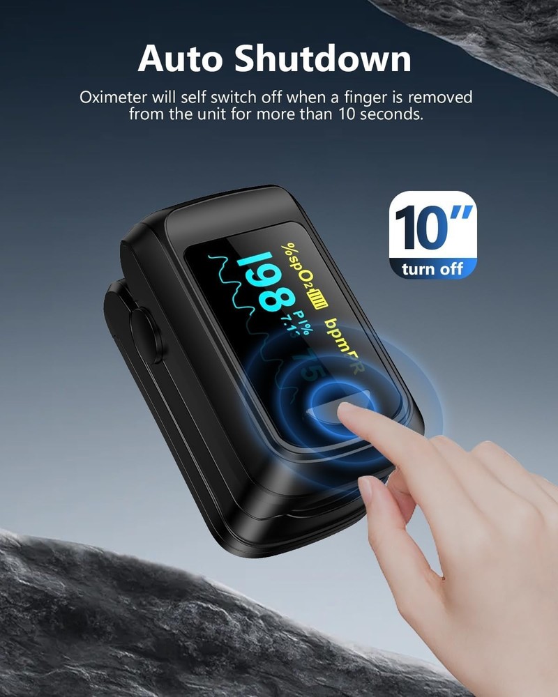 Compact Oxygen Meter with One-Button Control & Battery Included for Convenience