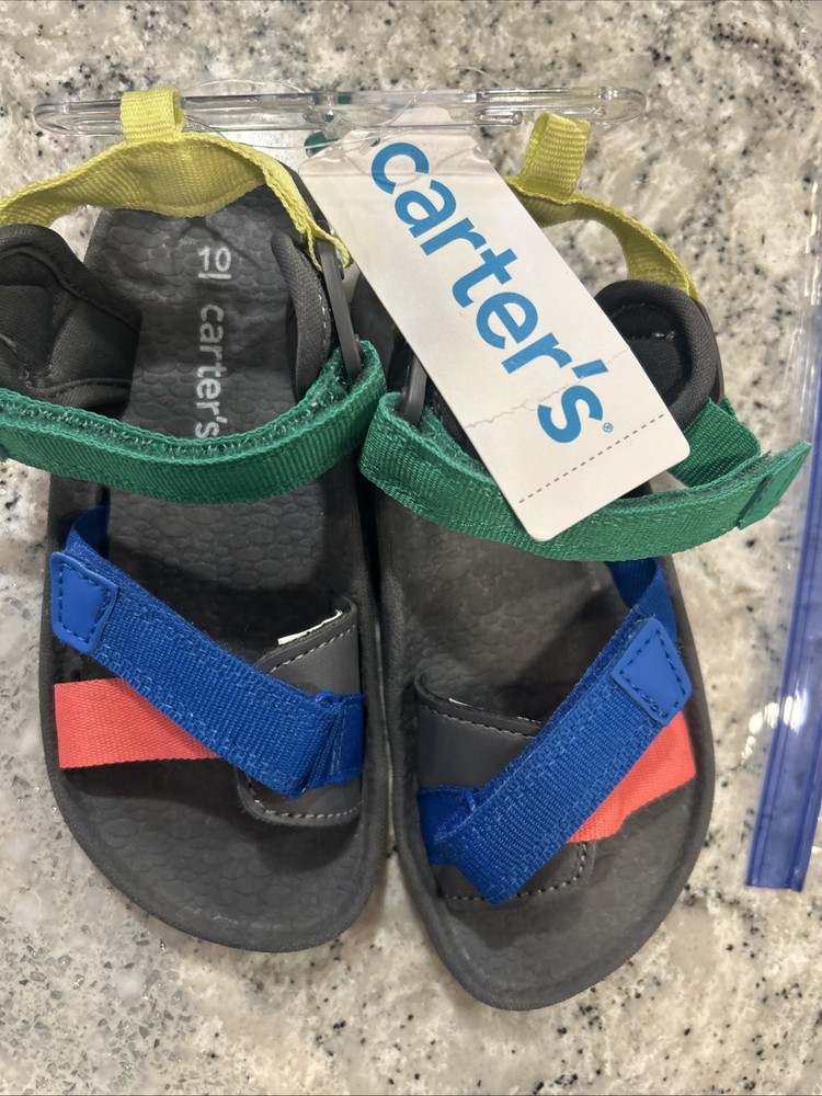 Carter's Multi Color Hook and Loop Boy's Sandals Size 10