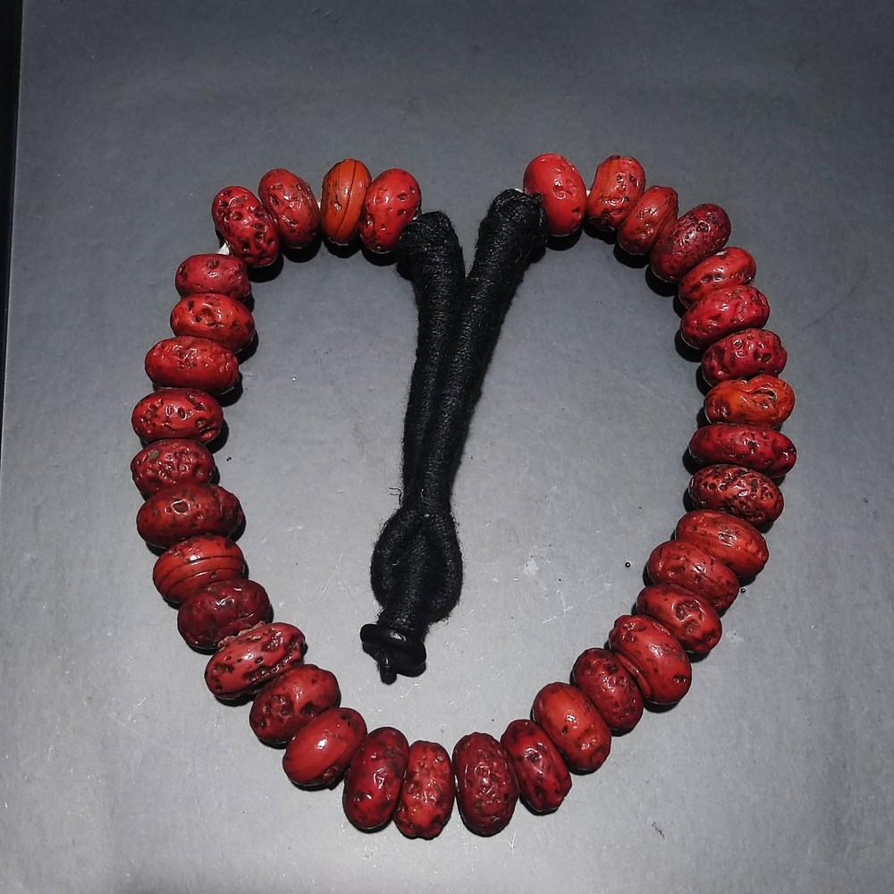 Red Glazed Handmade Woven Necklace