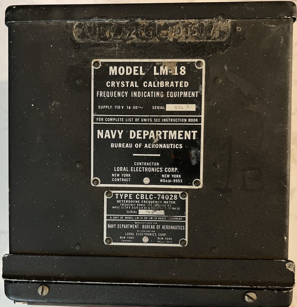 Vintage Loral Navy Dept CBLC-74028 Frequency Indicating Equipment Untested
