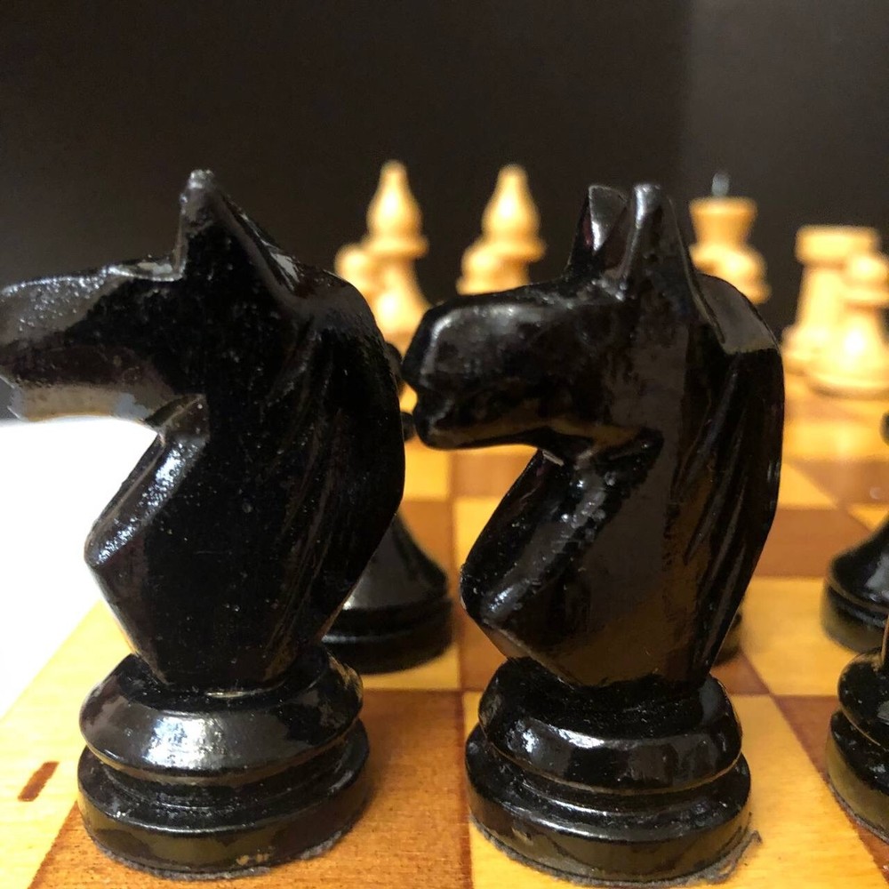 Vintage soviet Wood Chess 1960s