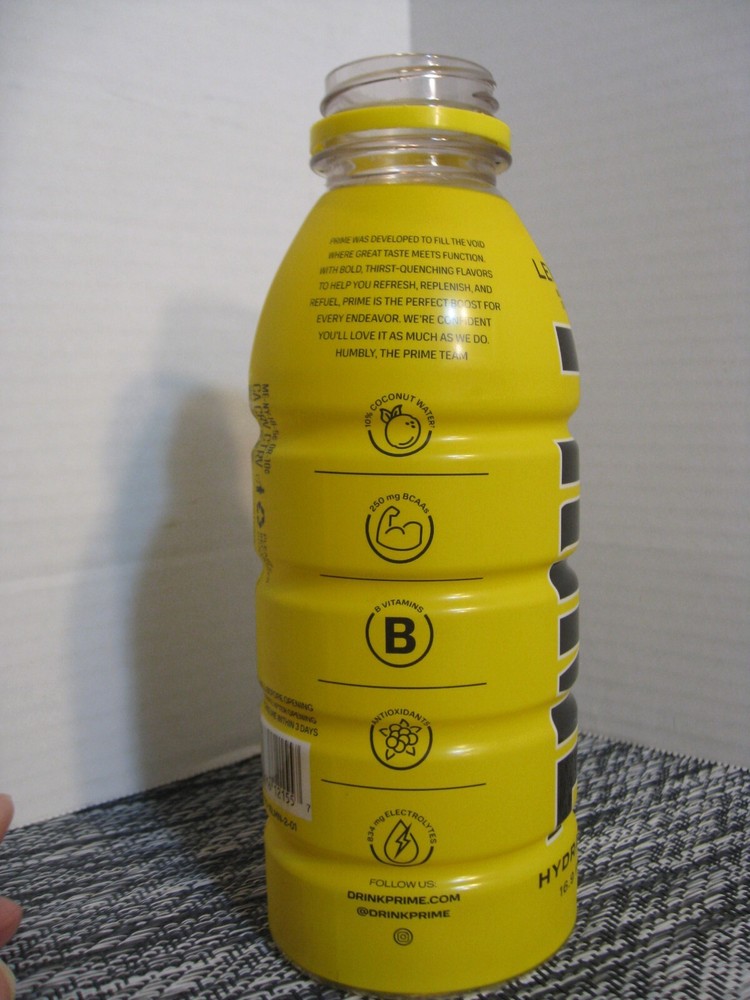 Prime Hydration Drink Beverage By Logan Paul - EMPTY Bottle - Lemonade - 2022