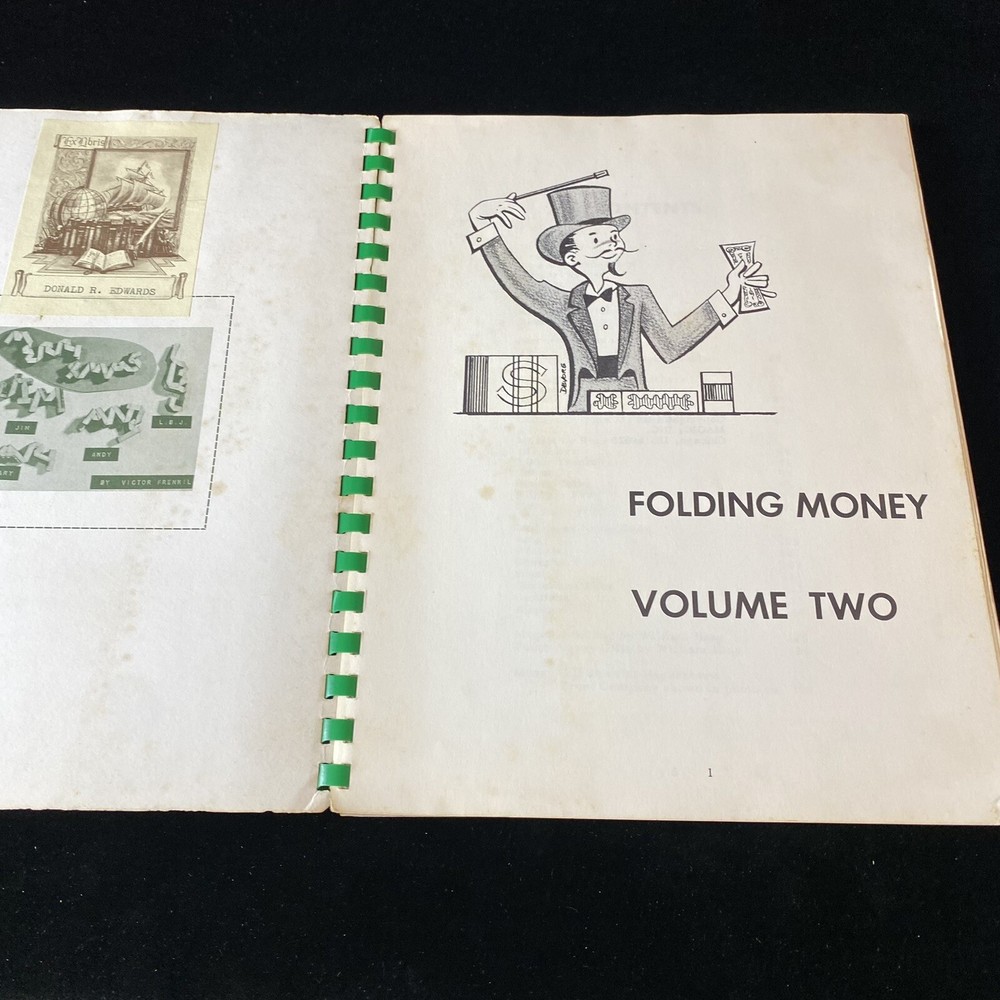 Folding Money Vol. 2 Magic Trick Book 1968 Magicican Performance