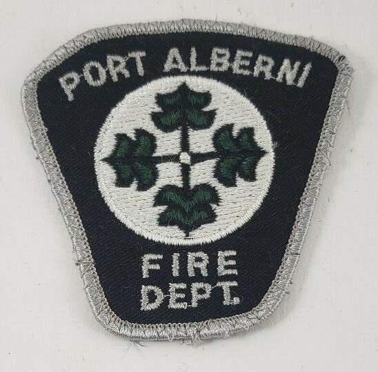 Port Alberni Fire Dept. Patch British Columbia BC Canada Silver / Black 3"