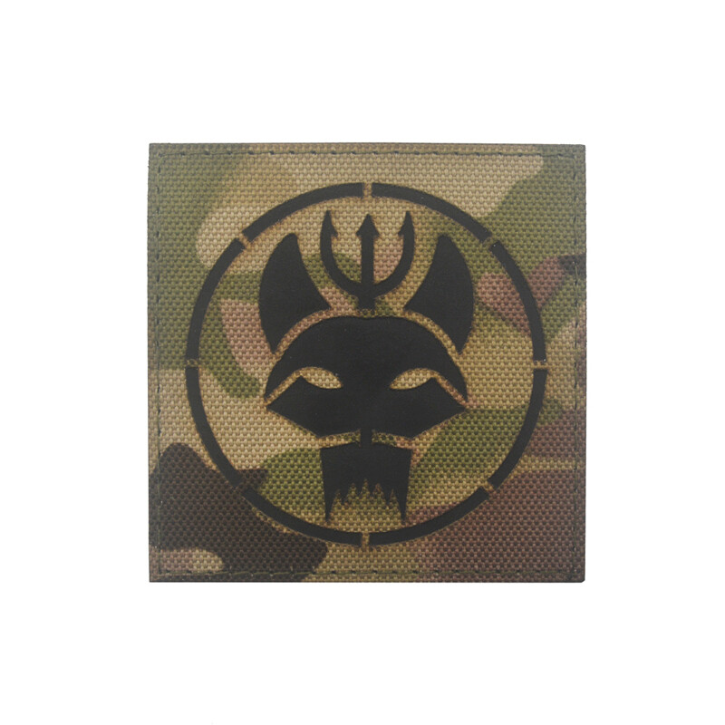 Reflective IR Navy Seal Team Trident Hook&Loop Patch Tactical Badge CP square*k1