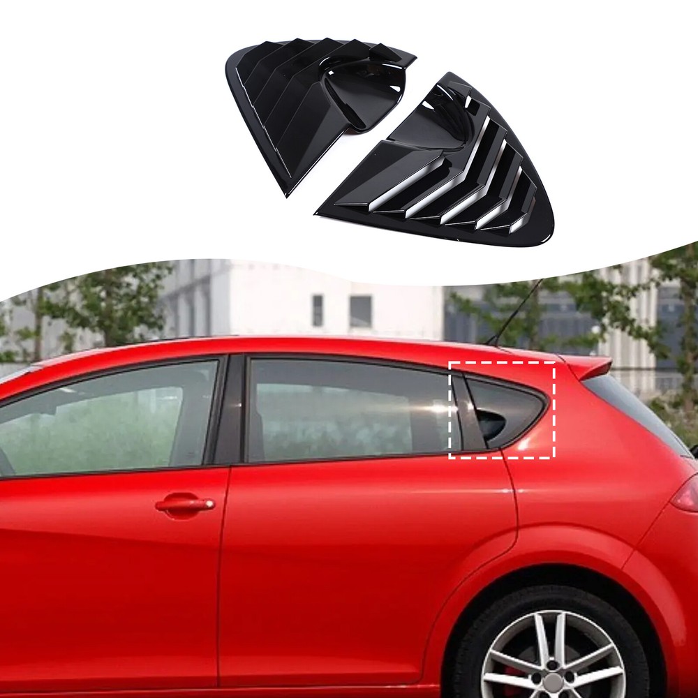 ABS Glossy Black Rear Triangular Louver Trim Panel For Seat Leon 2008-2012