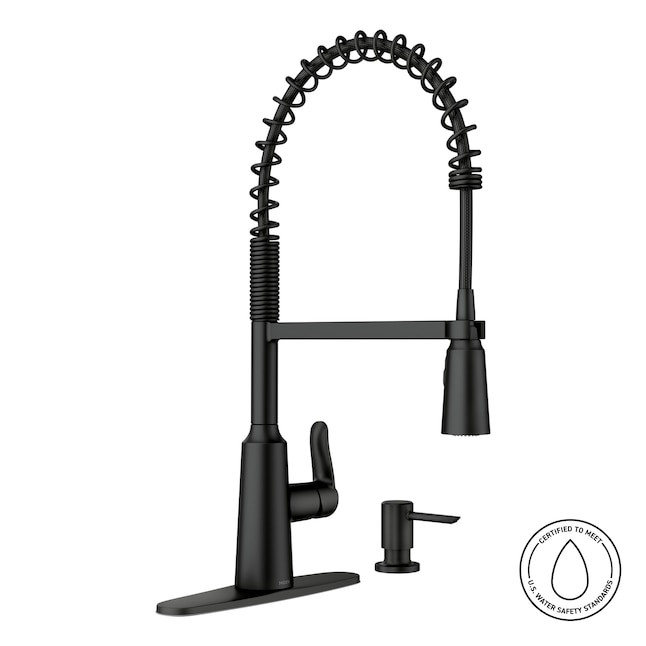 MOEN Edwyn 87807BL Single Handle Deck-mount Pull-down Kitchen Faucet in Matte