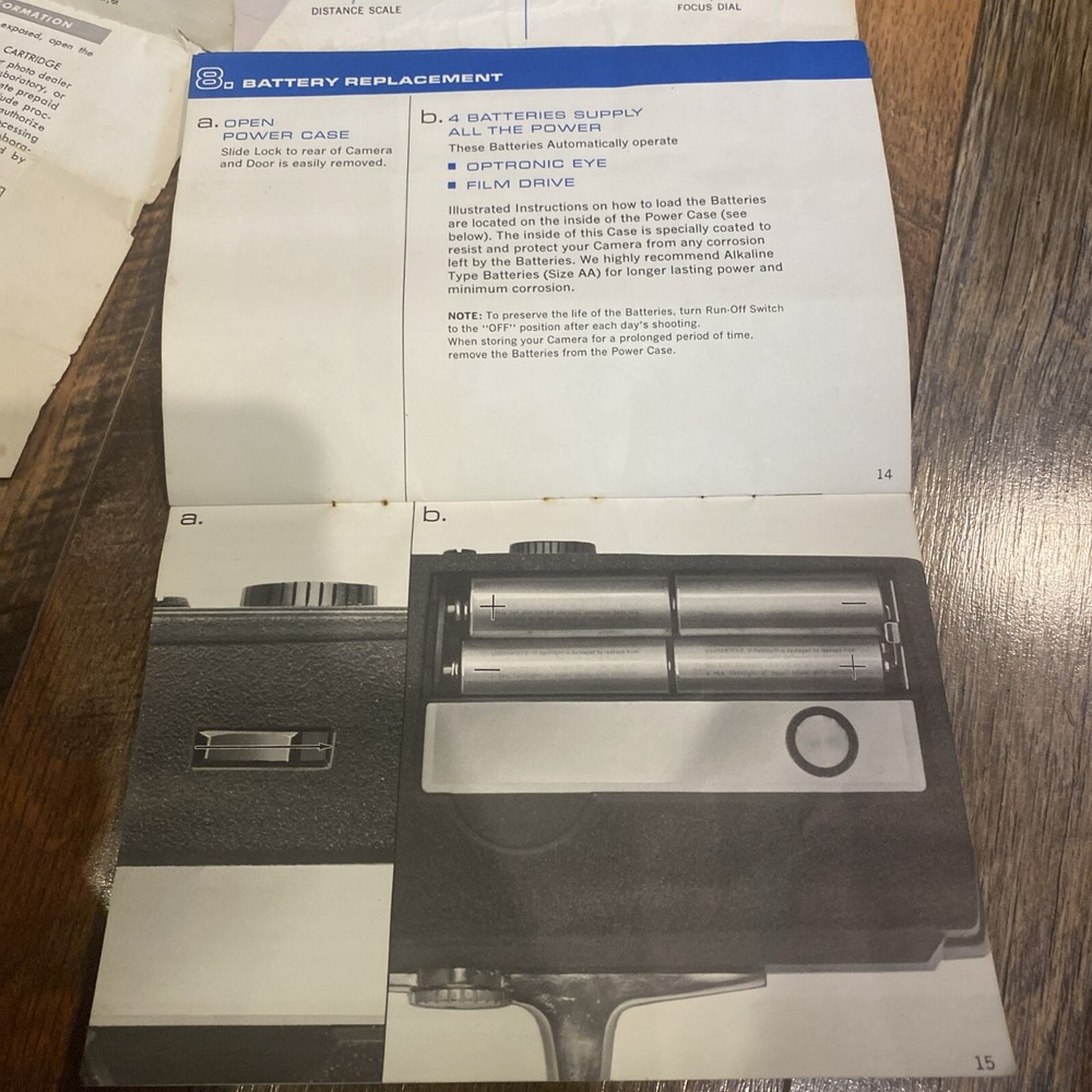 ORIGINAL!! Bell & Howell 430 Autoload Super 8mm camera Manual Instructions Book