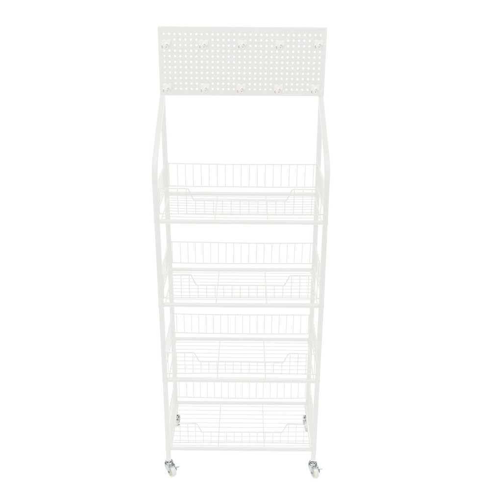 4 Tier Retail Display Rack Stand Snack Candy Display Organizer Basket Stand Cart