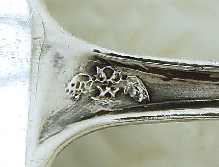 Pierced Silver Serving Straining Spoon Marked Weidlich circa 1920 No Monogram