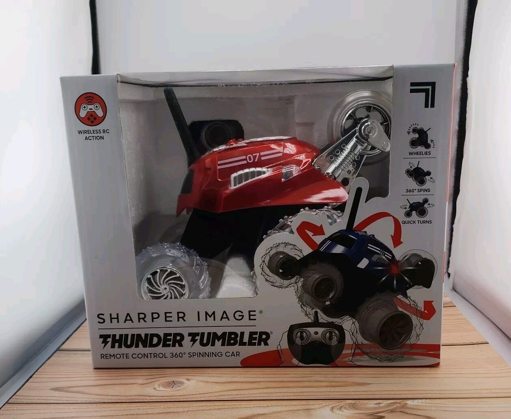 Sharper Image Thunder Tumbler Remote Control 360 Spinning Car, Red