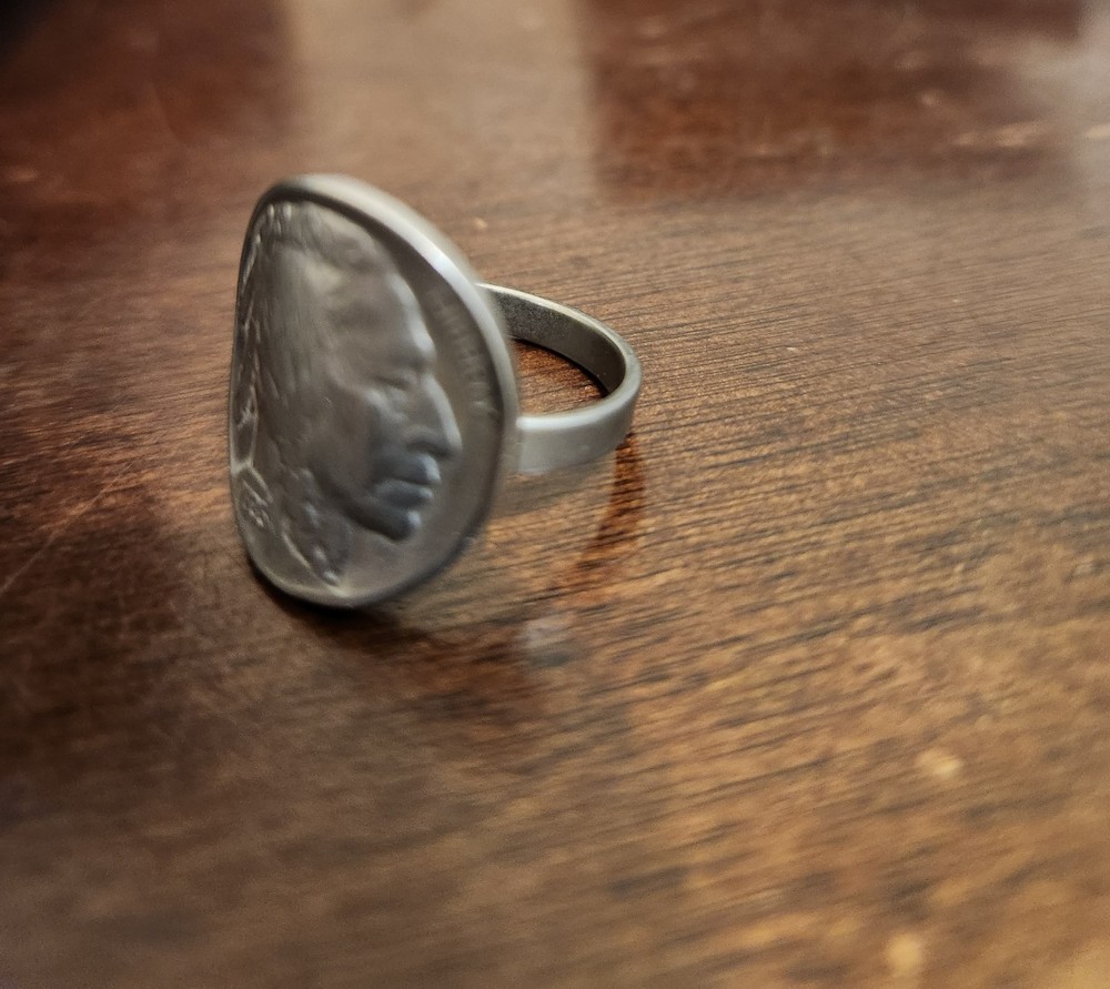 Homemade 1935 Buffalo Indian Ring