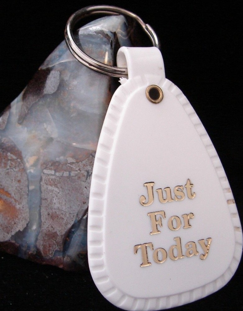 NARCOTICS ANONYMOUS NA White Welcome KEY TAG Just For Today Token
