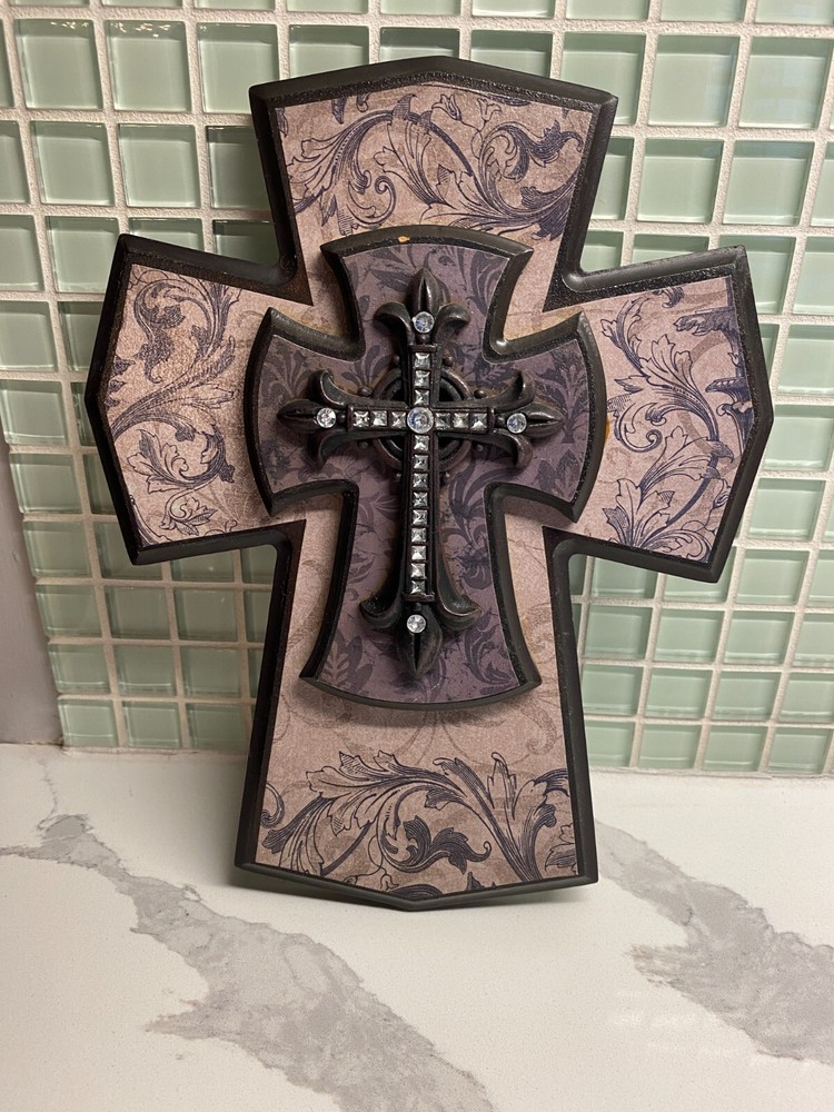 Two Decorative Wall Crosses & Prayer Candle
