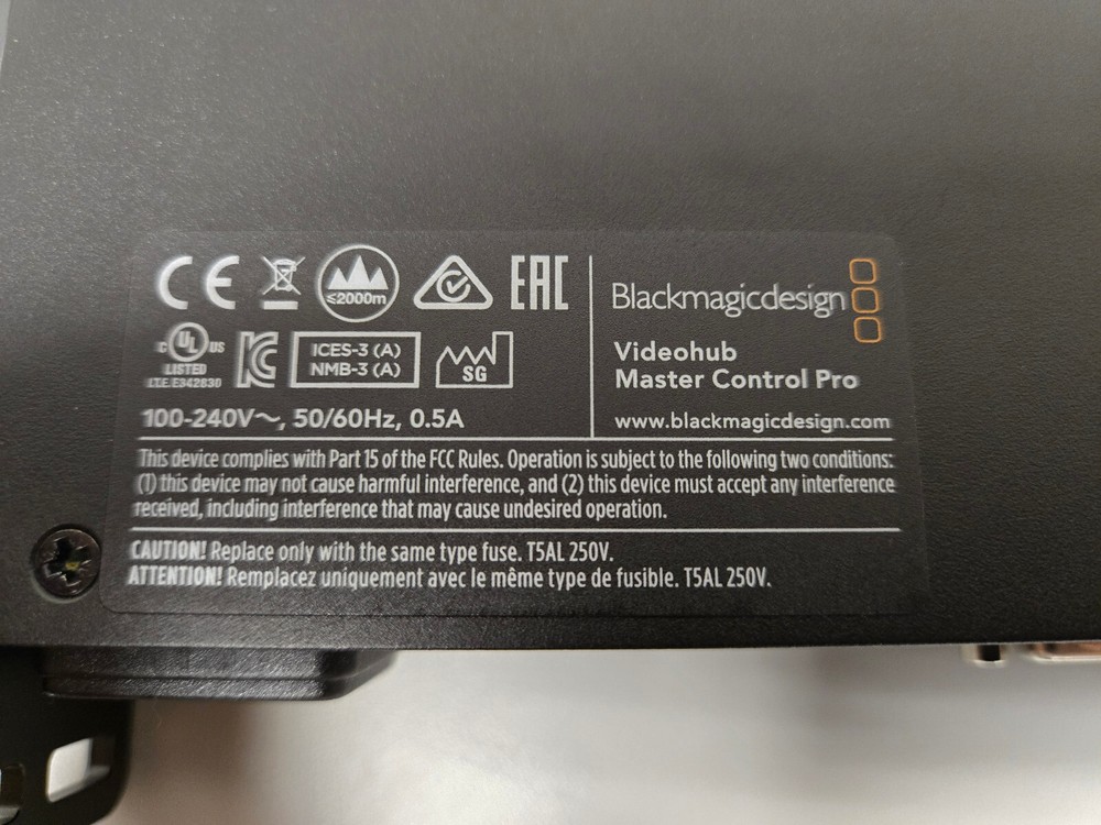 Black Magic Videohub Master Control Pro for router control