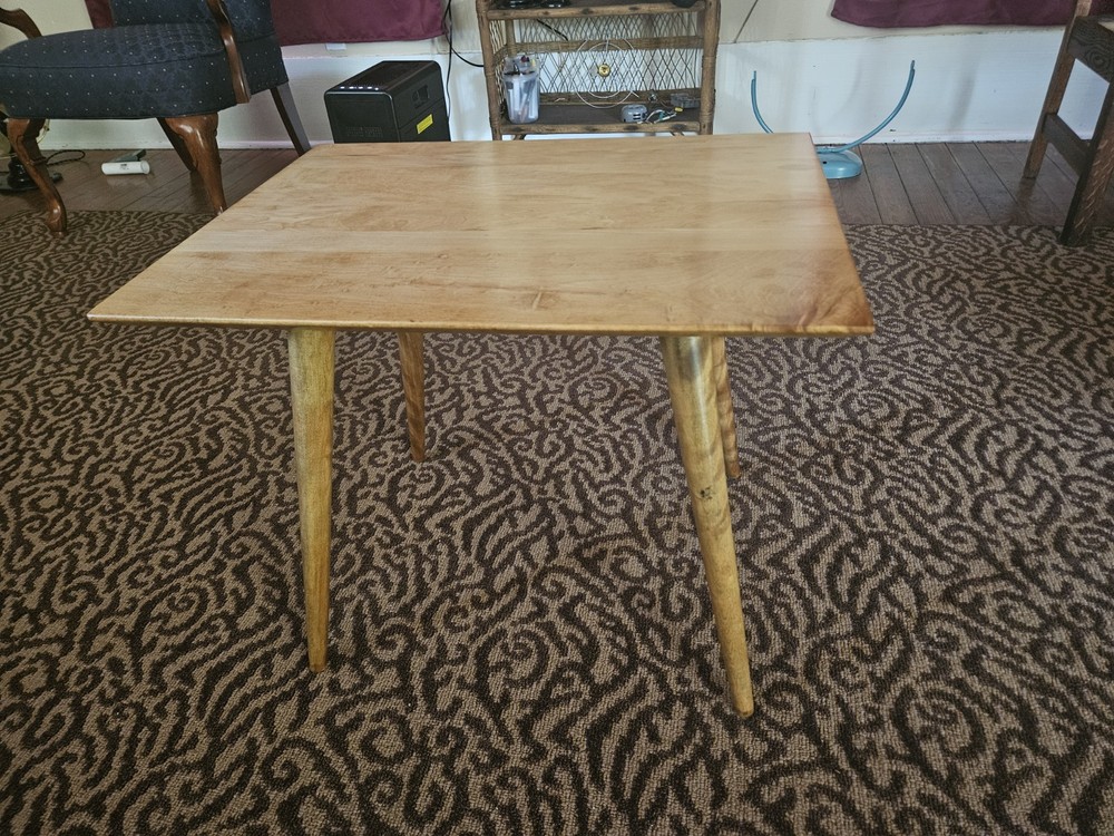 Restored Vintage Mid-Century Maple Planner Group End Table
