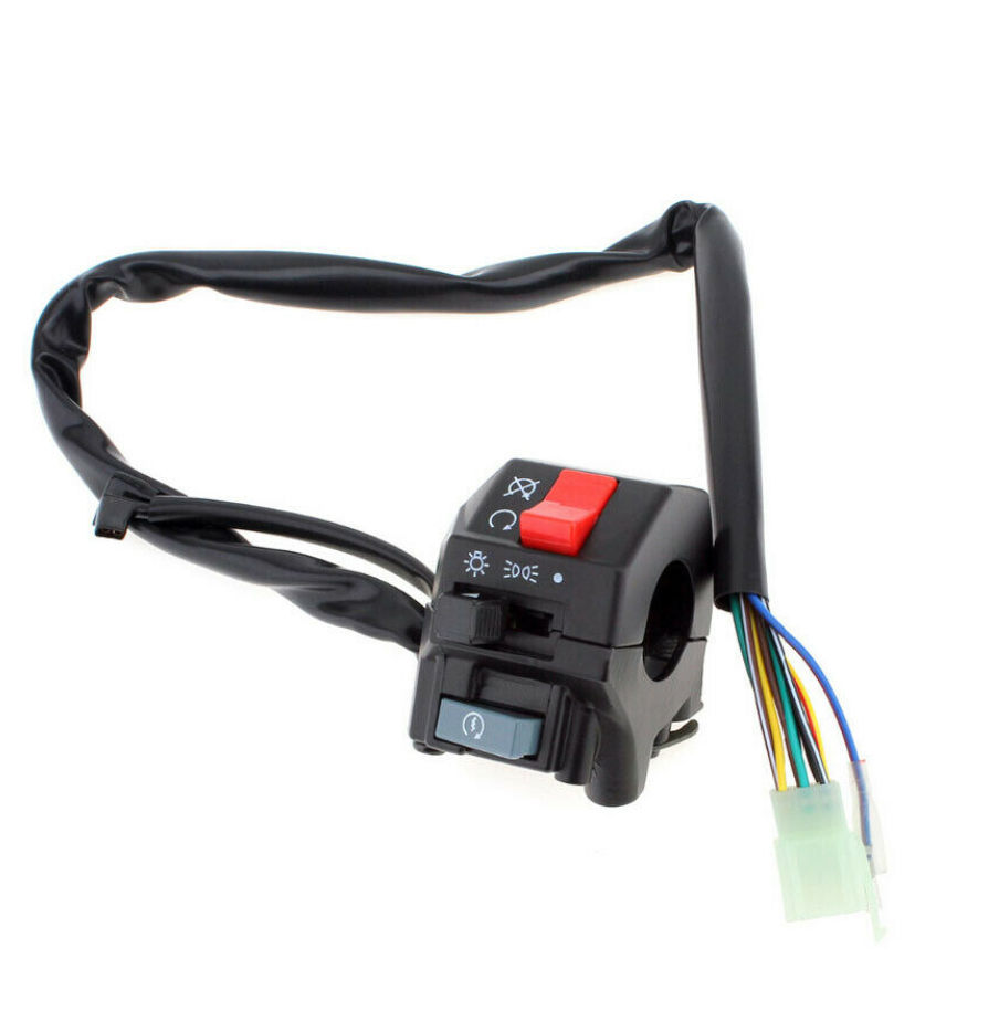 2X Motorcycle 7/8" Handlebar Horn/Low/High Beam Refit Switch Assembly Controller