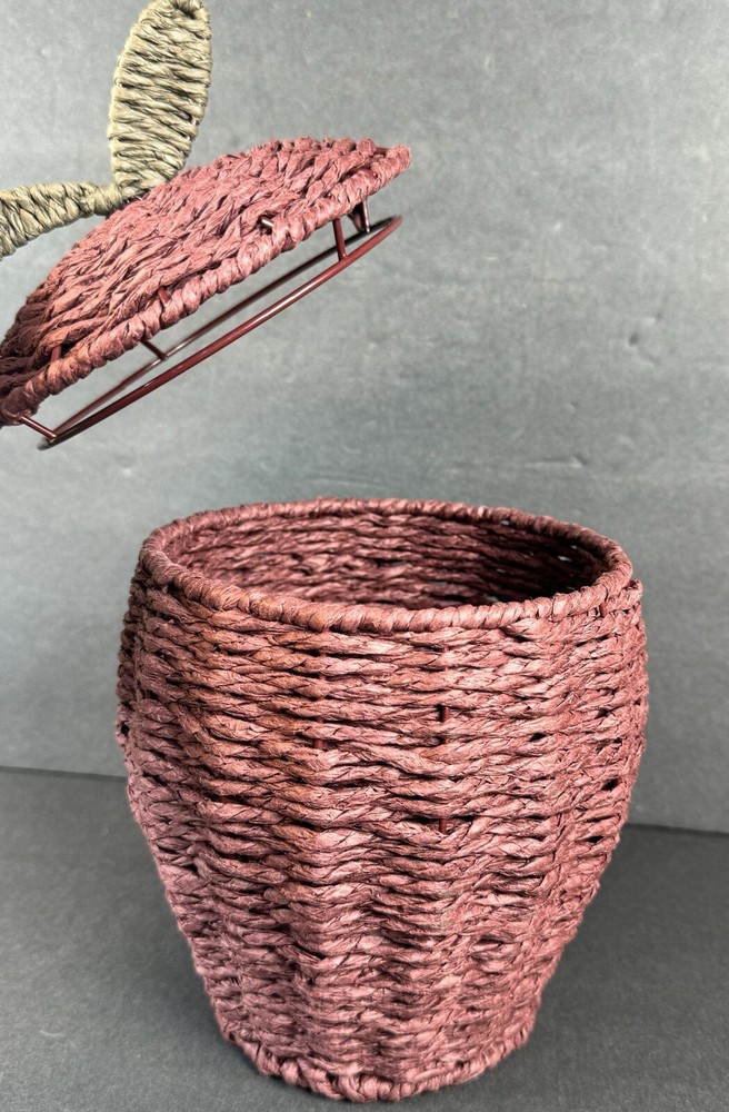 Apple Shaped Wicker Style Decorative Basket