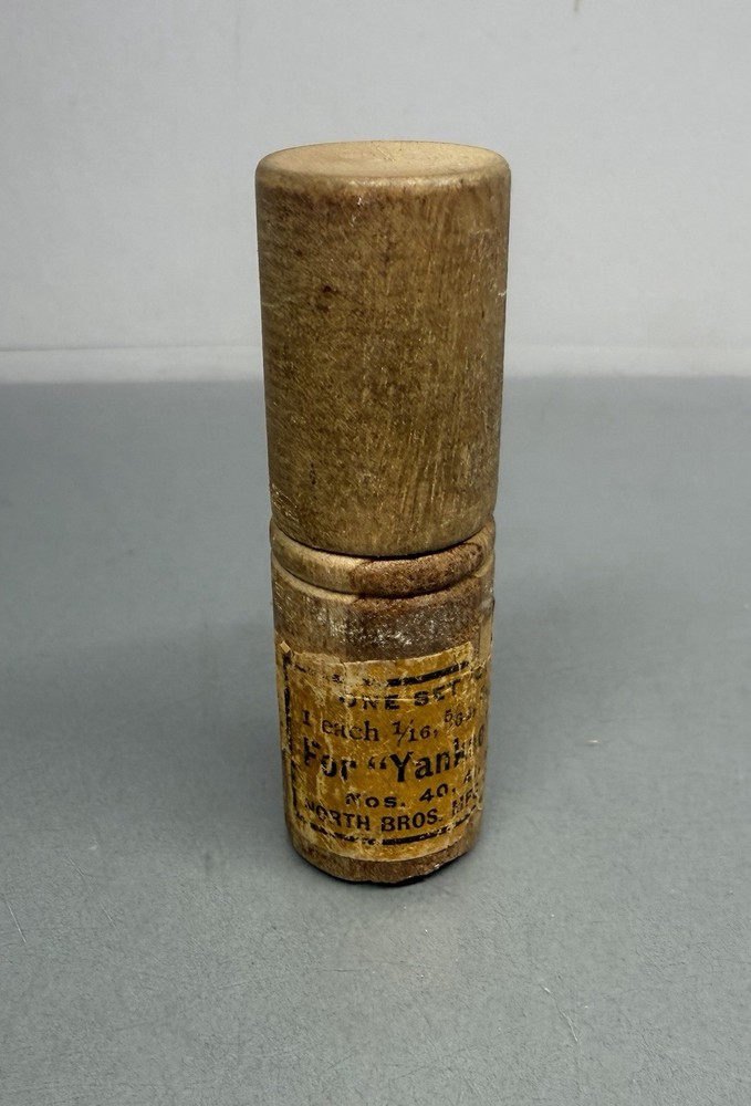 Drill Points for Yankee Automatic Drills Wood Container with Bits Vintage