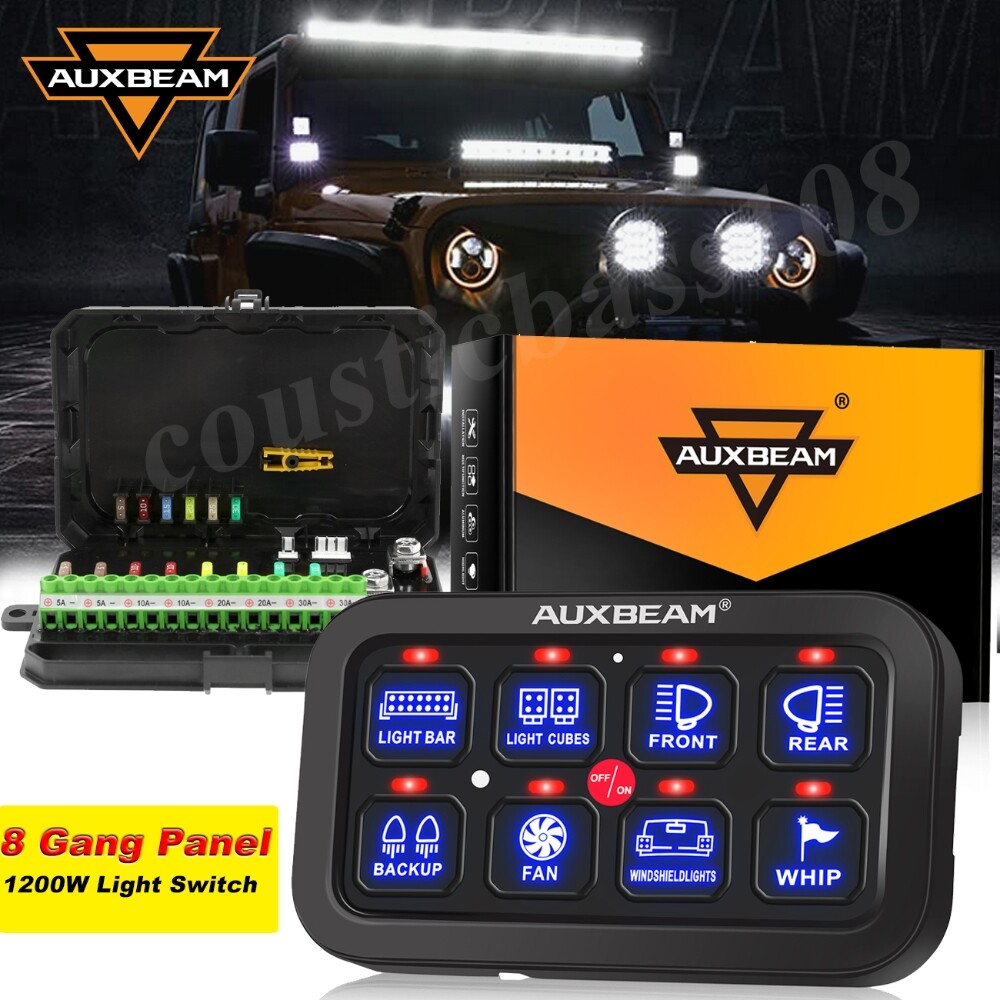 Auxbeam 8 Gang Switch Panel BA80 Control Auto Dimmable On-Off Touch Relay System