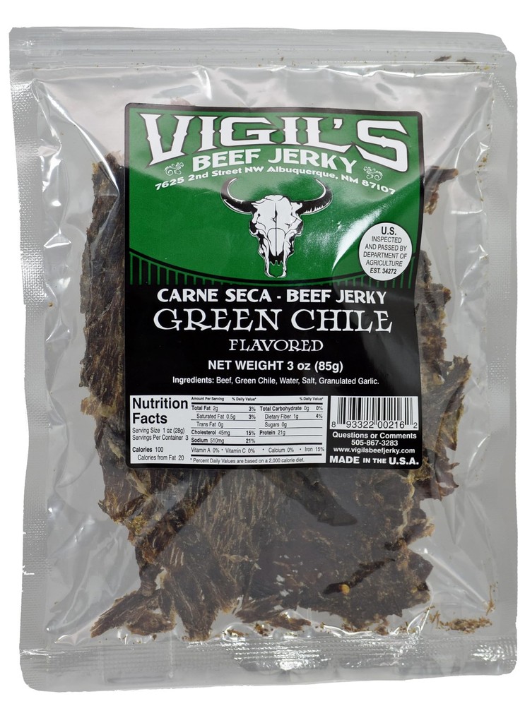 Vigil's Green Chile Jerky 3oz.
