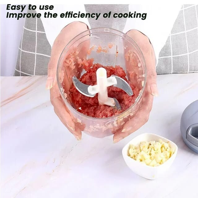 Manual Food Processor, Vegetable Chopper -Easy Pull Hand String- Portable 5oo ml