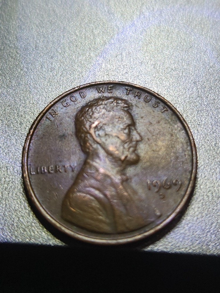 1969 D floating-roof penny, Weak FG