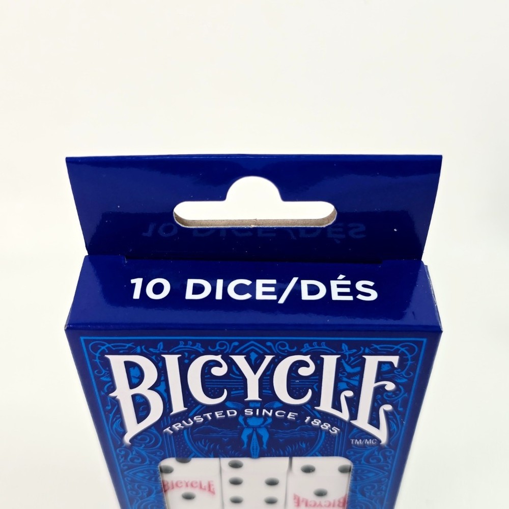 New Bicycle 10 Dice - 12 Count White Standard Dice