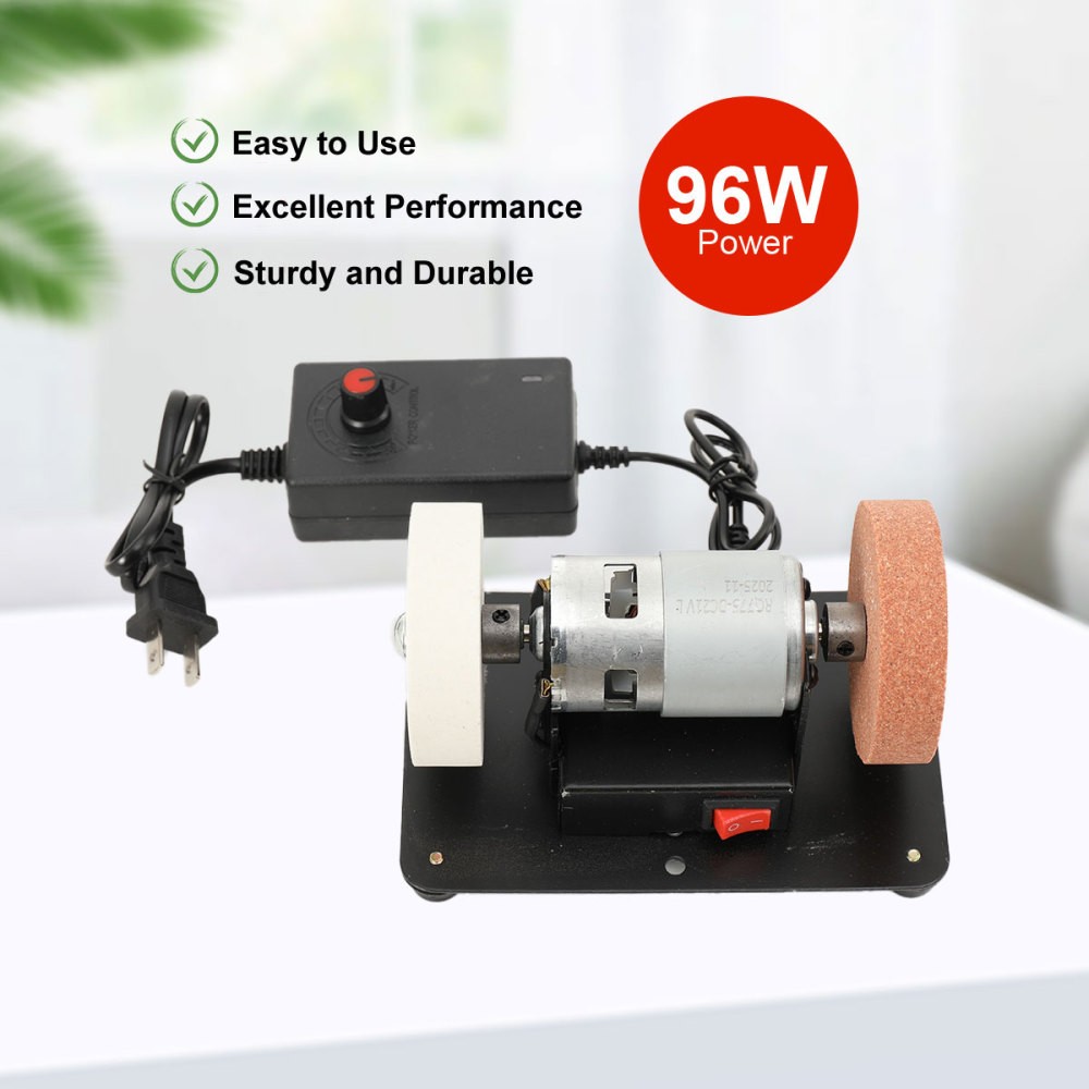 Electric Benchtop Grind Sander Adjustable Variable Speed Table Grinding Machine