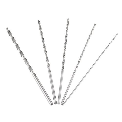 5 Different Sizes Extra Long High-Speed Steel Drill Bits, Long Shank Drill Bits