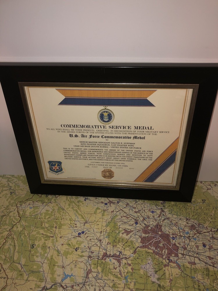 U.S. AIR FORCE COMMEMORATIVE MEDAL CERTIFICATE ~ Type 1