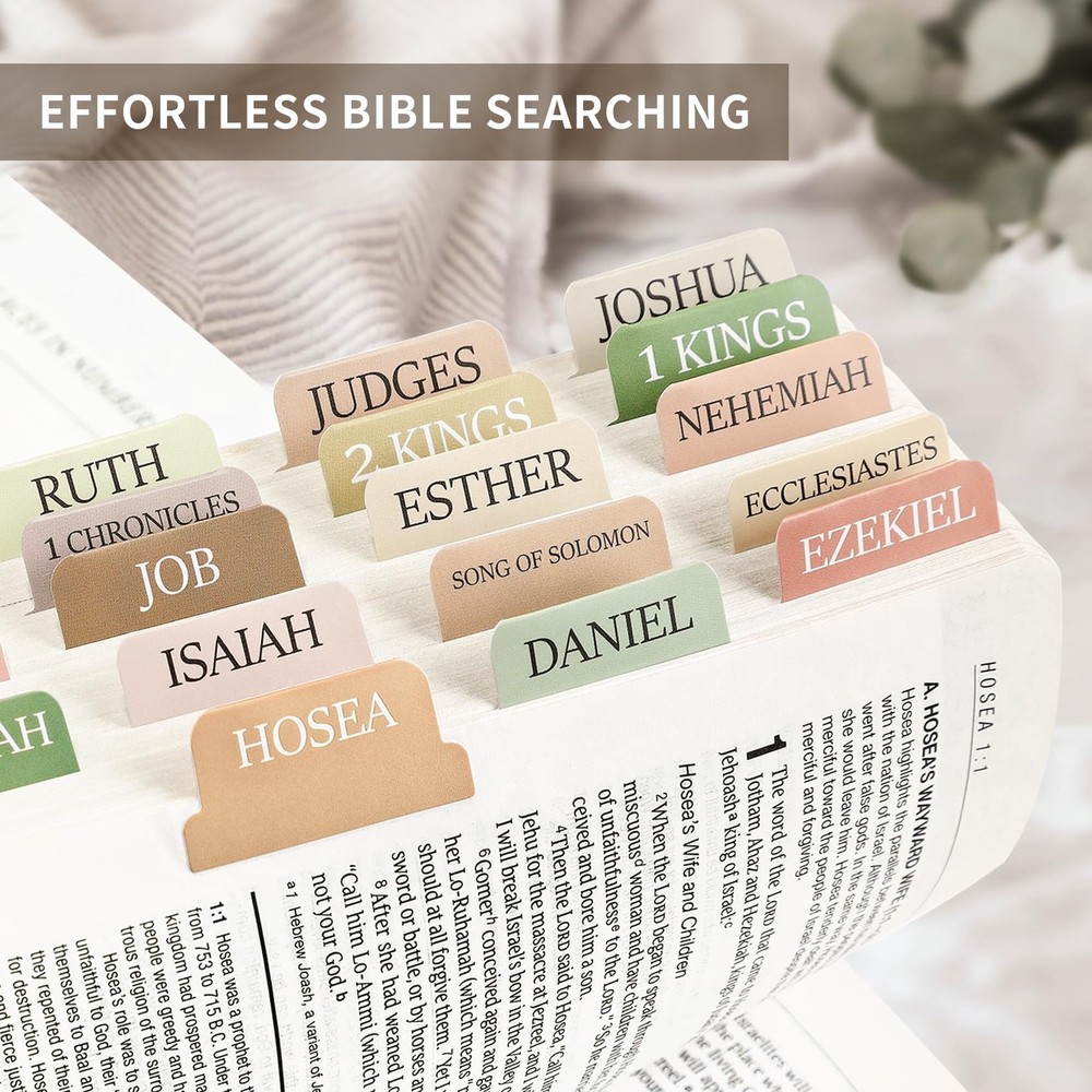 Laminated Bible Tabs for Easy Navigation | Large Print Index Tabs, Boho Theme