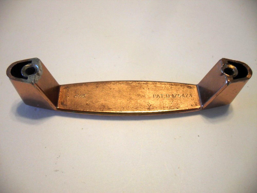 Vintage Polished Copper Concave Drawer Pulls Flared Bases Cabinet Handles