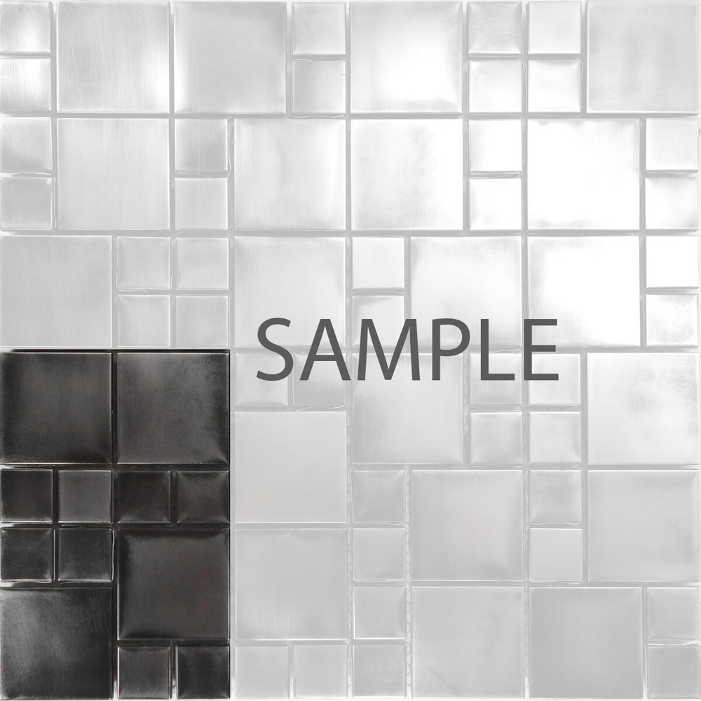 Rustic Industrial Stainless Steel Pattern Mosaic Tile Kitchen Backsplash Spa