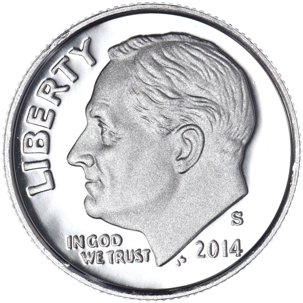 2014 S Roosevelt Dime Gem DCam Proof CN-Clad