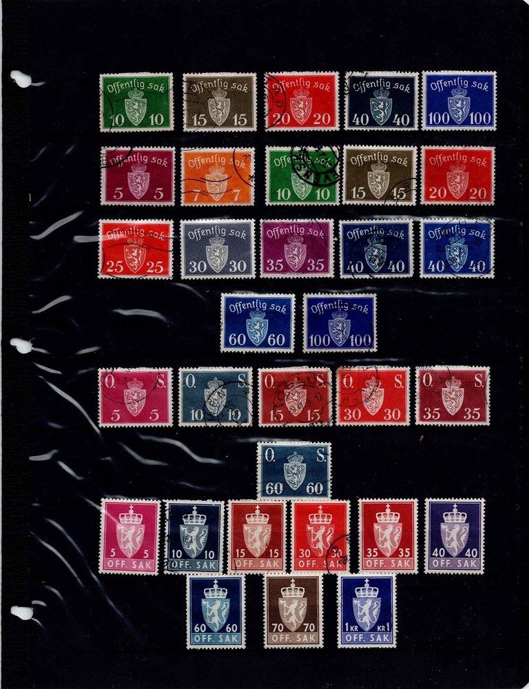 187 Different Stamps from Norway Mint Hinged and Used