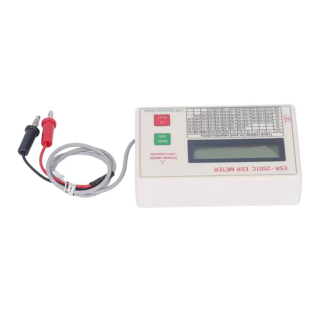 Handheld ESR DCR Capacitor Tester High Accuracy Capacitance Meter Smart Shutdown