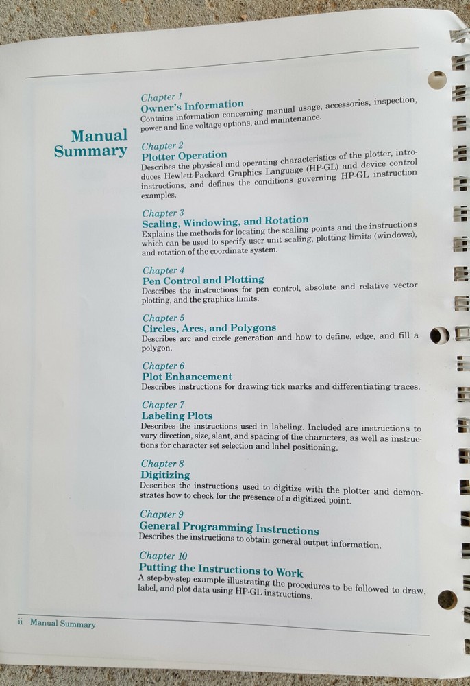 Hewlett-Packard 7580B, 7585B, and 7586B Plotters Interfacing/Programming Manual