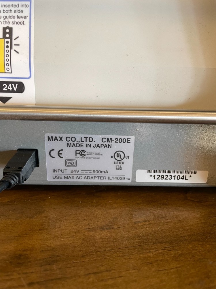 The Max Graphics System CM-200E with power cord