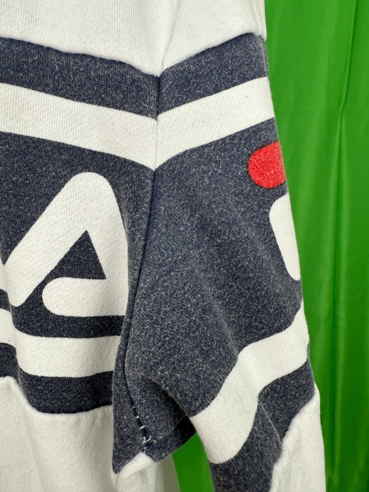 Fila Jumper White Cotton PullOver Medium M 38-40 in